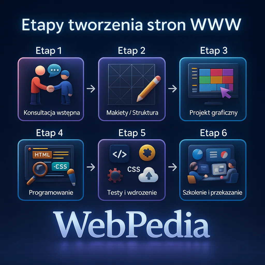 Proces tworzenia strony – infografika